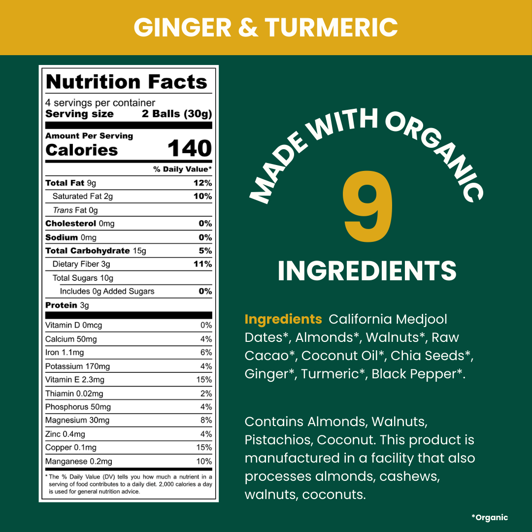 DATI Ginger & Turmeric Date Energy Bites